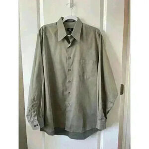 NWOT Calvin Klein Fine Premium Supima Cotton Size 16.5 34/35 green/grey